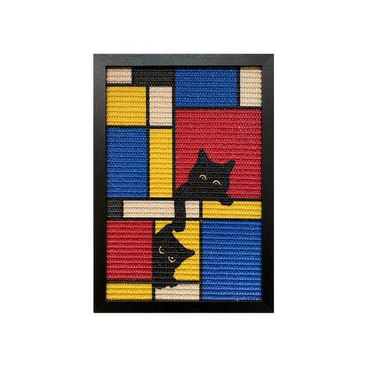 Mondrian Cat Scratcher Medium, product shot with no background