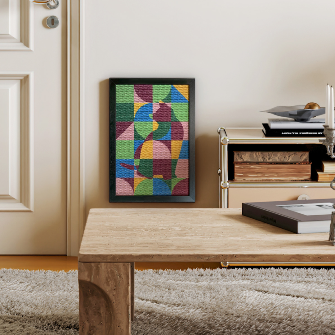 Geomeowtric Cat Scratcher Medium on the wall, interior design, wall decor