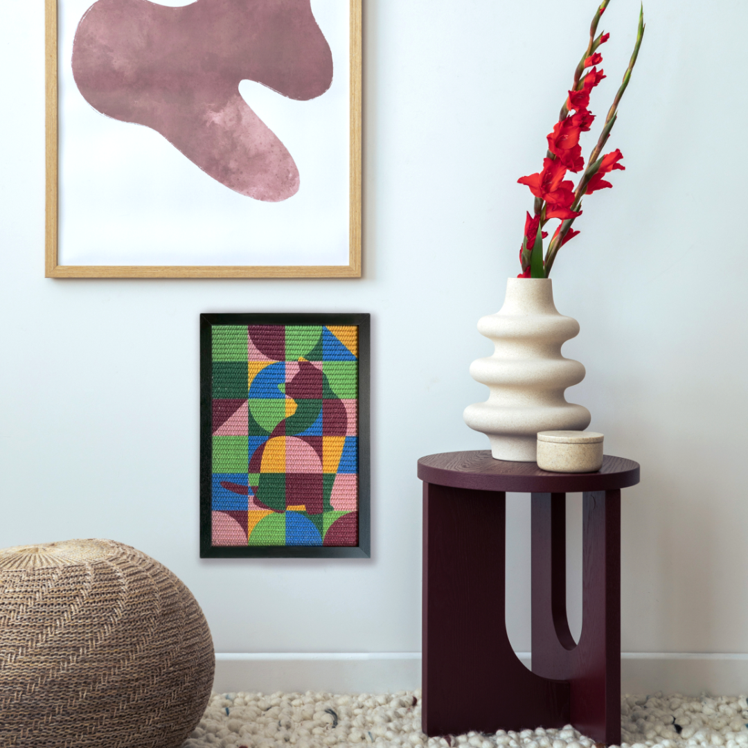 Geomeowtric Cat Scratcher Medium, on the wall, interior design, wall decor