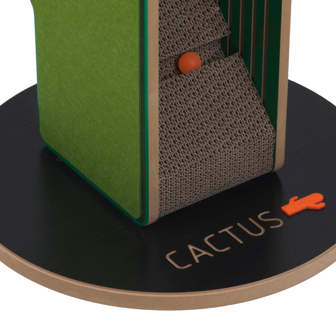 Small Cactus Cat Tree, close up view on the sturdy base