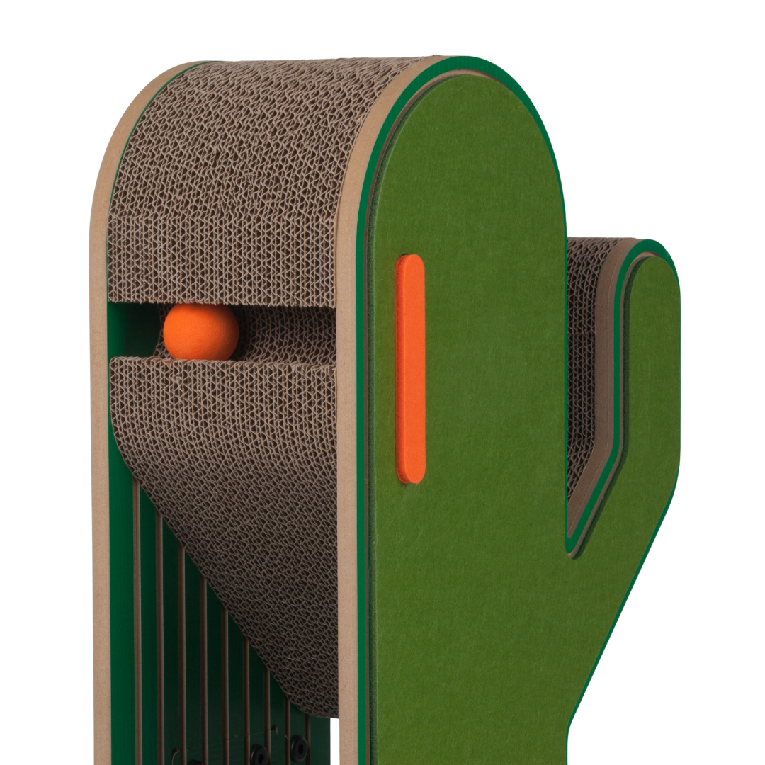 Small Cactus Cat Tree, top left part of the product with the built-in interactive ball